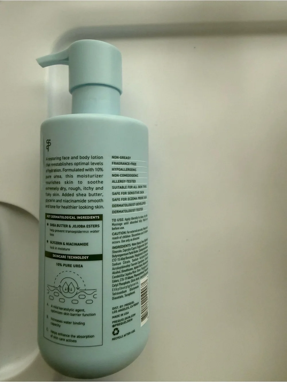 Prequel urea moisturizer